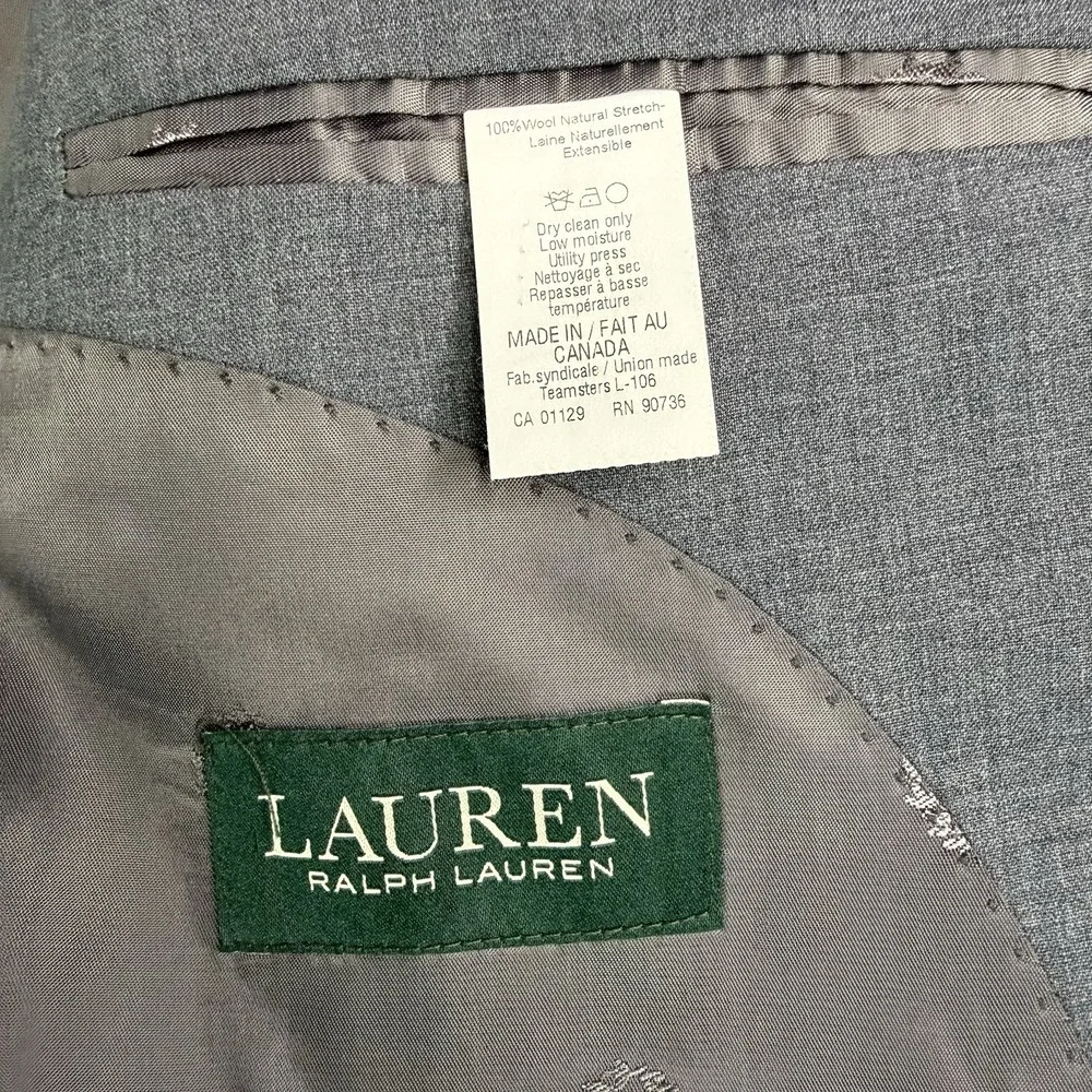 Lauren Ralph Lauren Mens 50XL Gray Wool Blazer Sport Coat Natural Stretch Canada